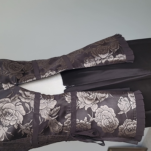 NWOT 100% Silk Vintage Formal Ann Taylor Top & Skirt, Brown, Size: 8 - Picture 13 of 16